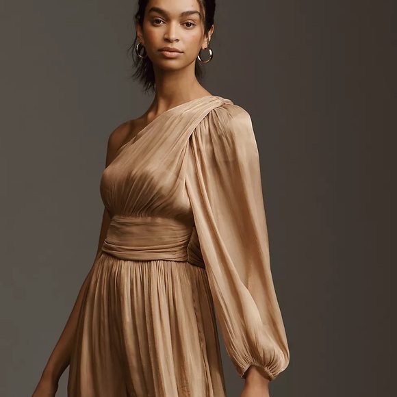 Anthropologie One-Shoulder Metallic Jumpsuit - Picture 8 of 13